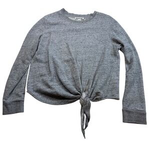Whistles Women's Gray Tie‎ Front Long Sleeve Cotton Sweatshirt Size S